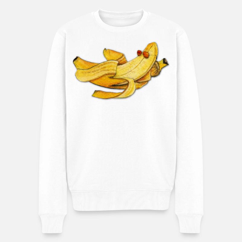 Let’s go Bananas Aquarelle Citation drôle - Pull Premium bio Homme - blanc