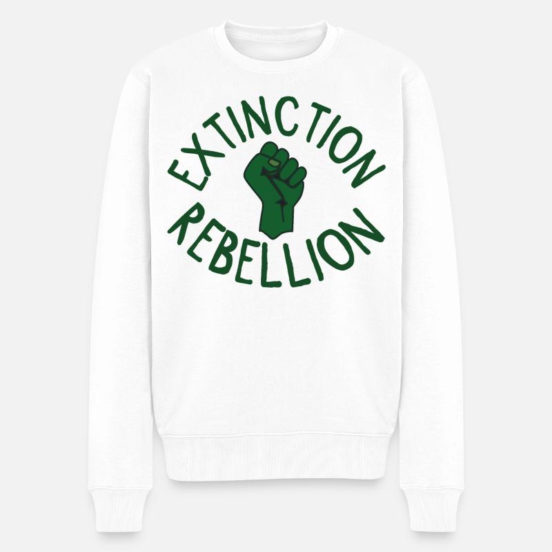 Extinction Rebellion Faust vert - Pull Premium bio Homme - blanc