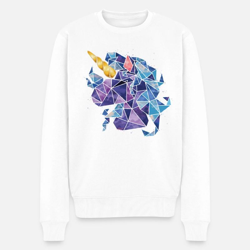 Einhorn Luna Chibi Kind - Männer Premium Bio Pullover - Weiß