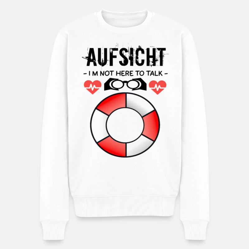 Aufsicht - Badeaufsicht - Männer Premium Bio Pullover - Weiß