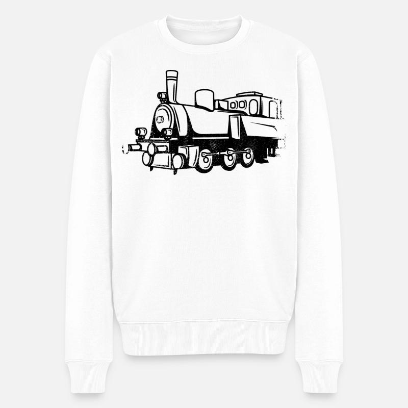 Dessin de train - Pull Premium bio Homme - blanc