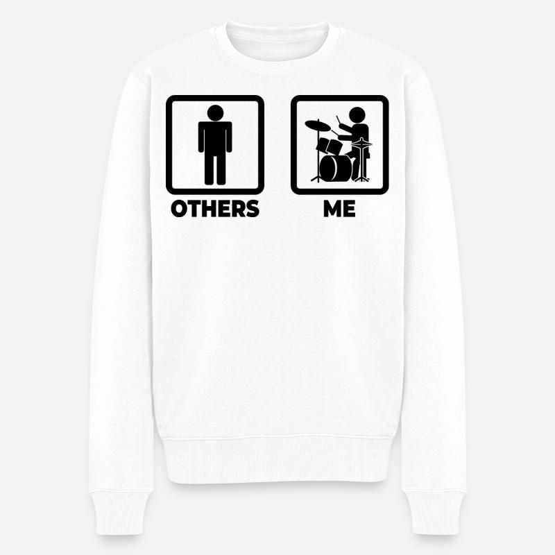 Drôle de batteur - Pull Premium bio Homme - blanc