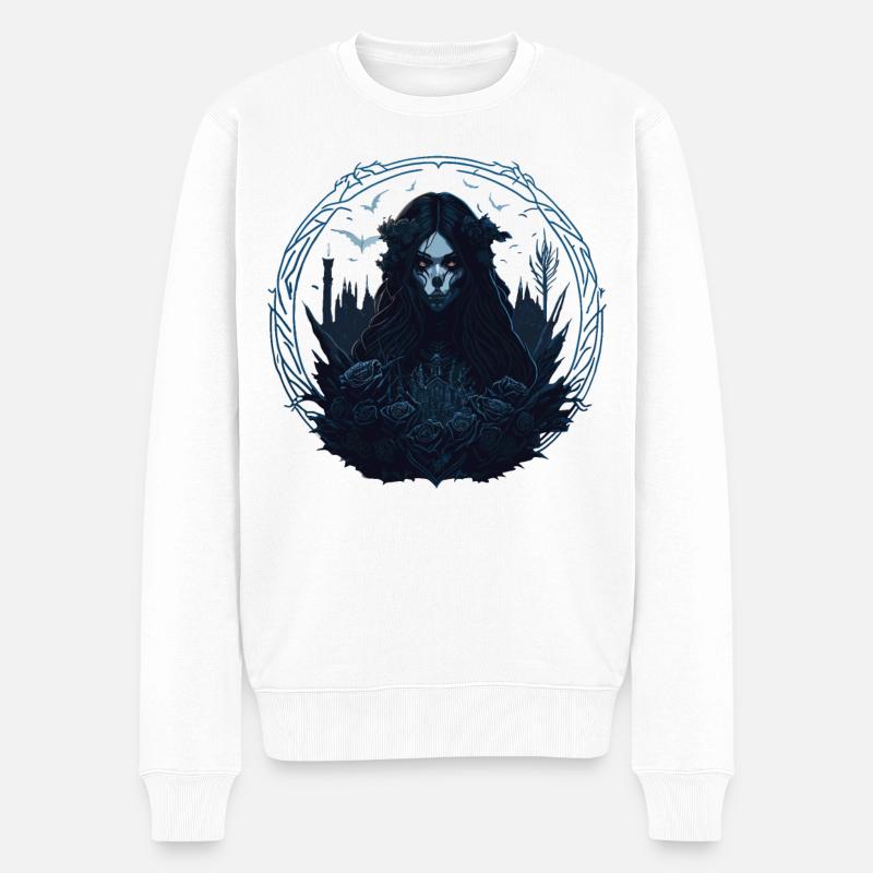 Skull Goth Girl - Pull Premium bio Homme - blanc