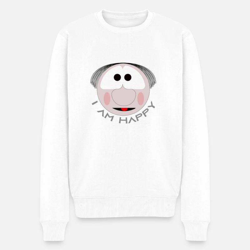 Happy - Pull Premium bio Homme - blanc