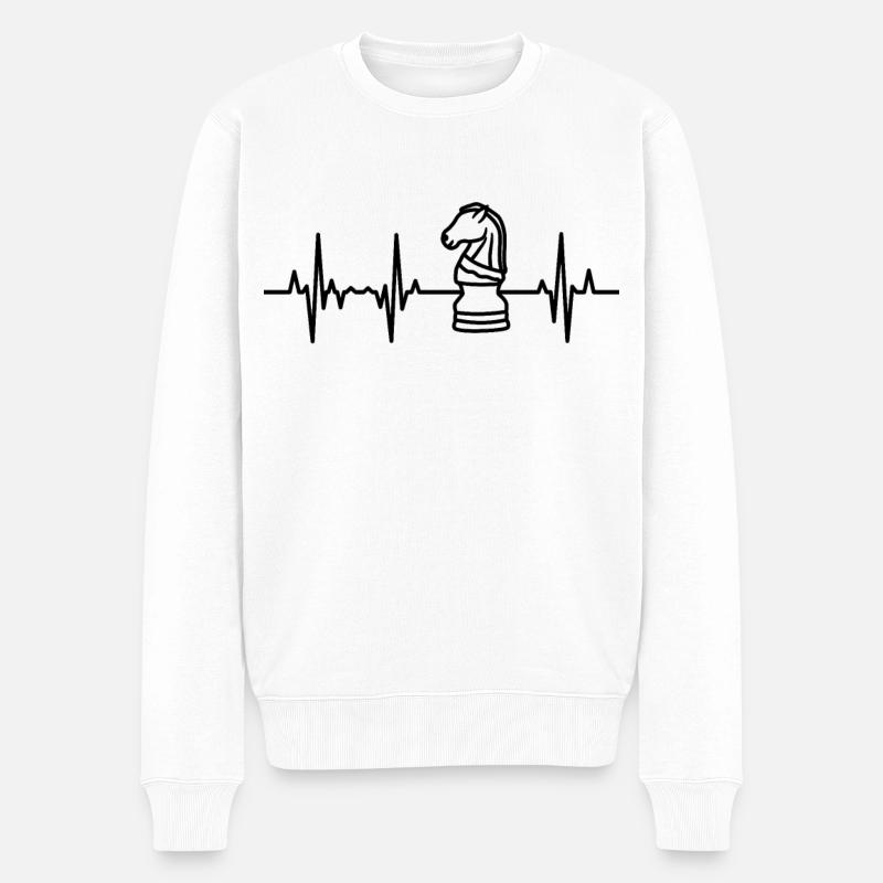 Ligne Cœur d’échecs - Pull Premium bio Homme - blanc
