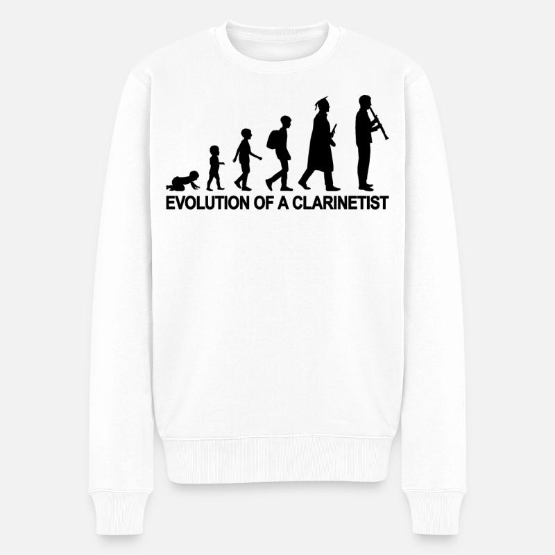 L’évolution d’un clarinettiste - Pull Premium bio Homme - blanc