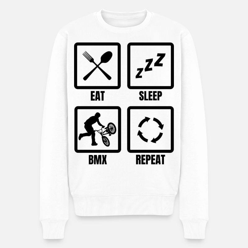 BMX Zeitplan - Männer Premium Bio Pullover - Weiß