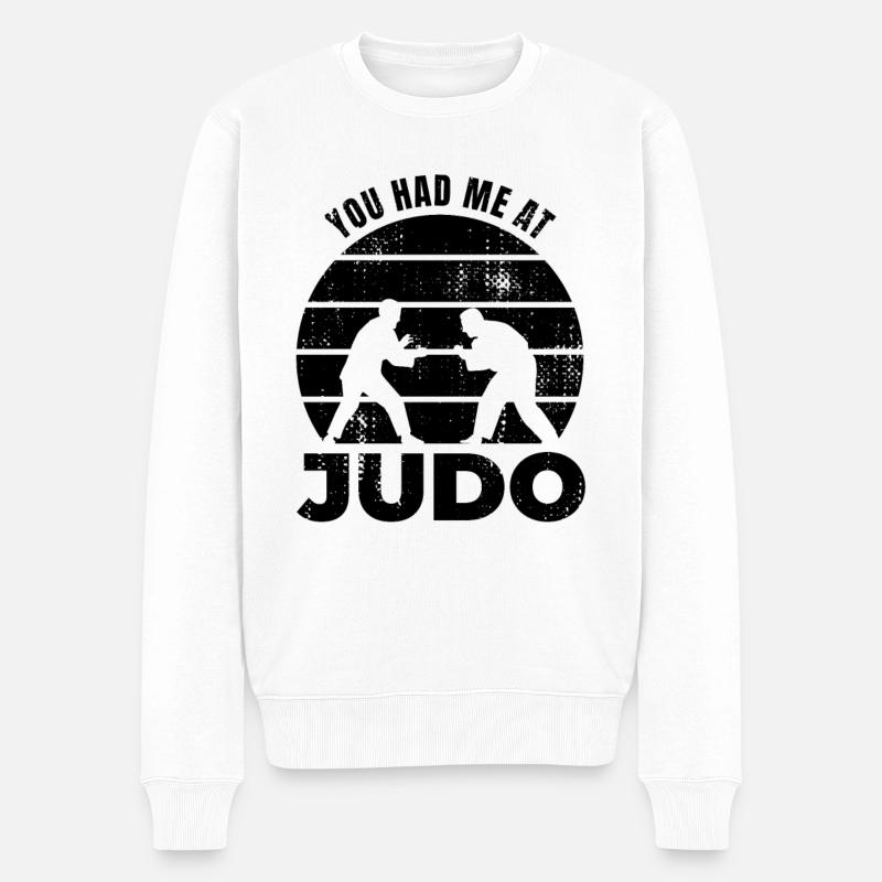 Lustiges Judoka Zitat - Männer Premium Bio Pullover - Weiß