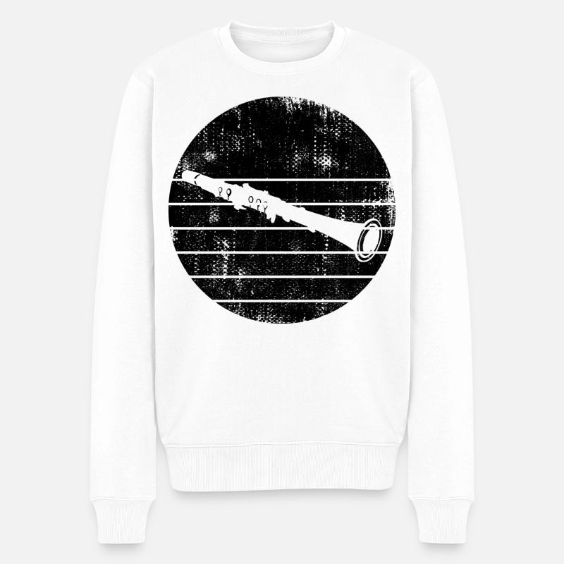 Dessin de clarinette - Pull Premium bio Homme - blanc