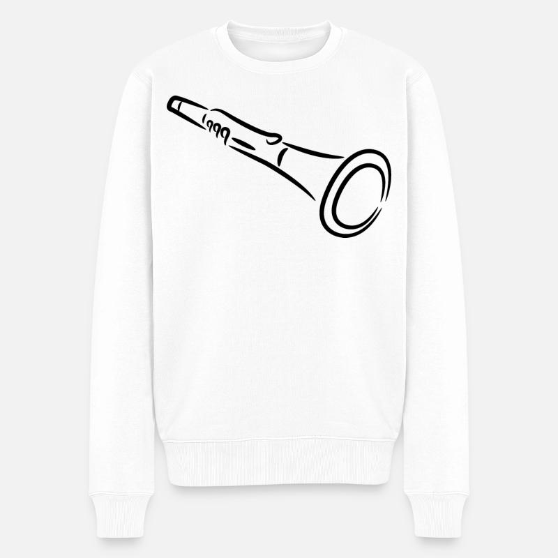 Klarinette - Männer Premium Bio Pullover - Weiß