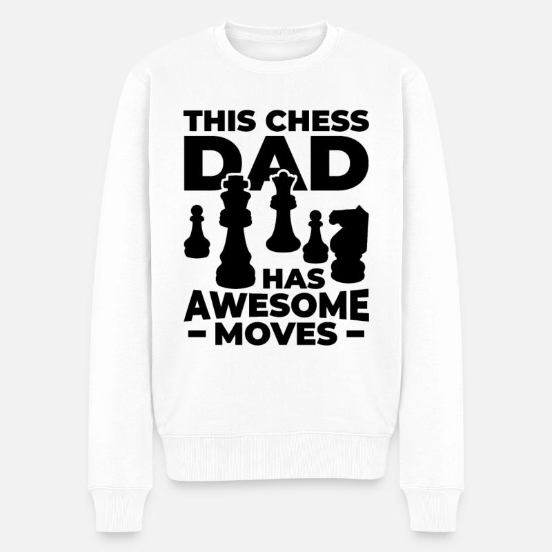 Schachpapa - Männer Premium Bio Pullover - Weiß