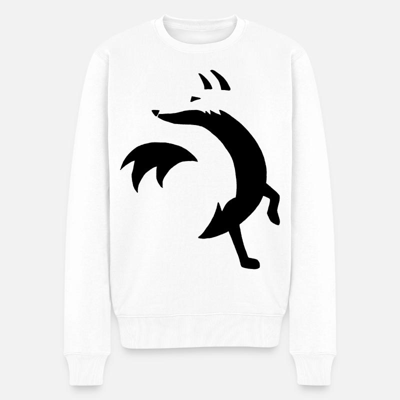 Esquisse du renard noir - Pull Premium bio Homme - blanc