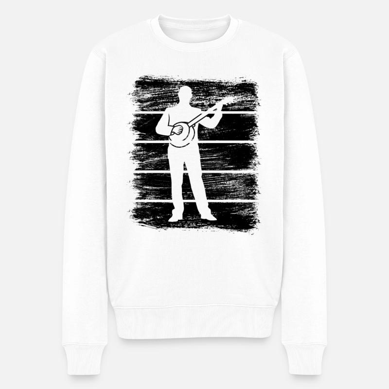 Joueur de banjo - Pull Premium bio Homme - blanc
