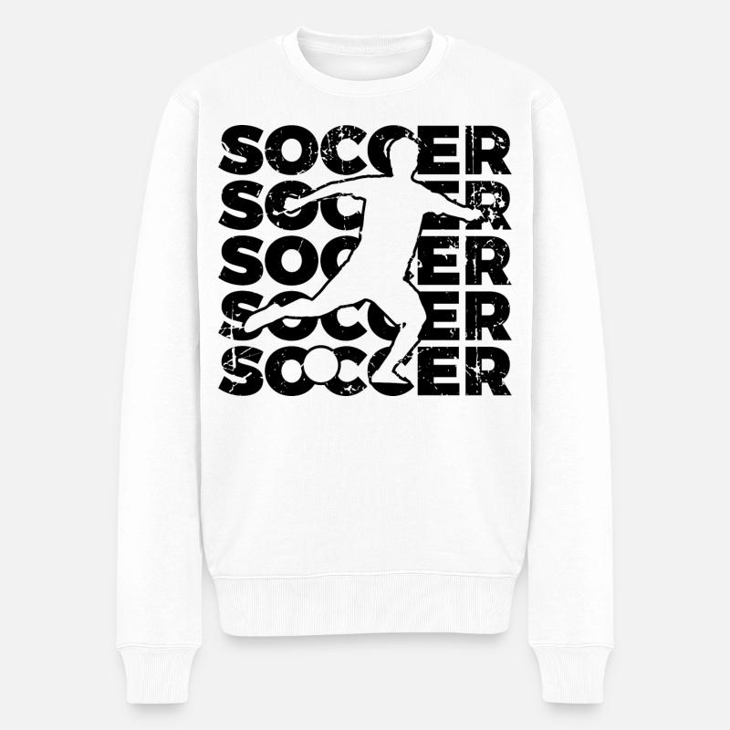 Fußball - Männer Premium Bio Pullover - Weiß