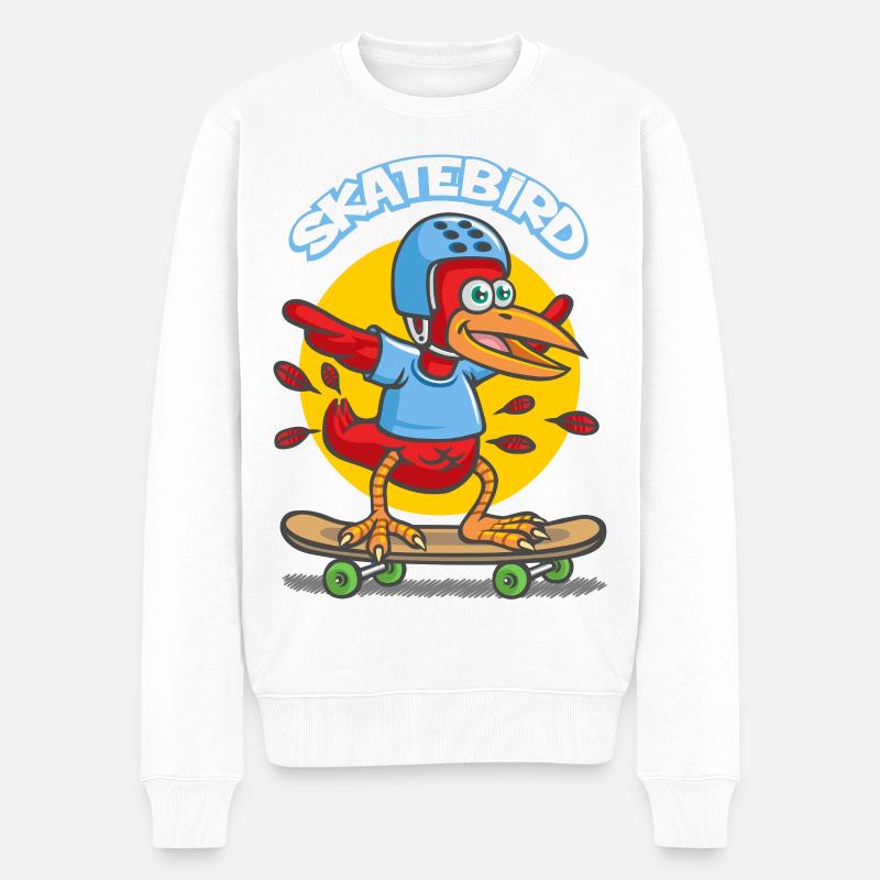 Skatebird - Pull Premium bio Homme - blanc