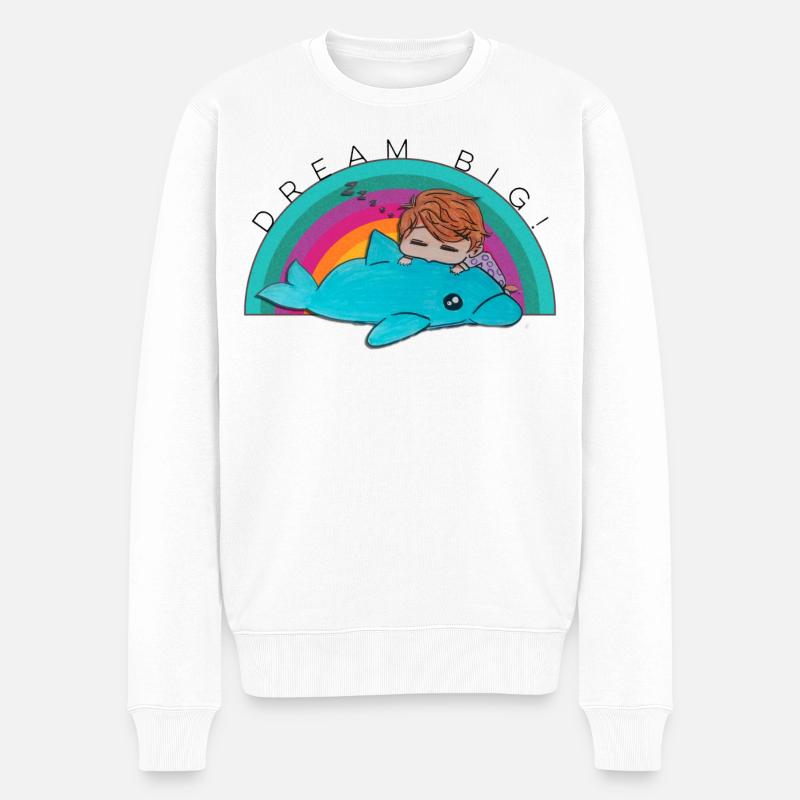 Für große Träume - Männer Premium Bio Pullover - Weiß