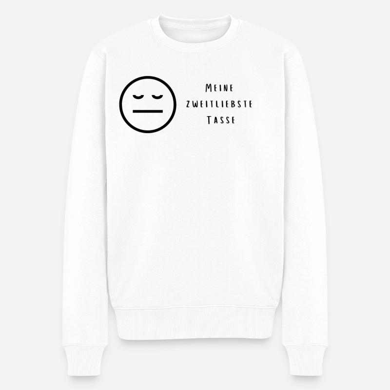 Meine zweitliebste Tasse - Männer Premium Bio Pullover - Weiß