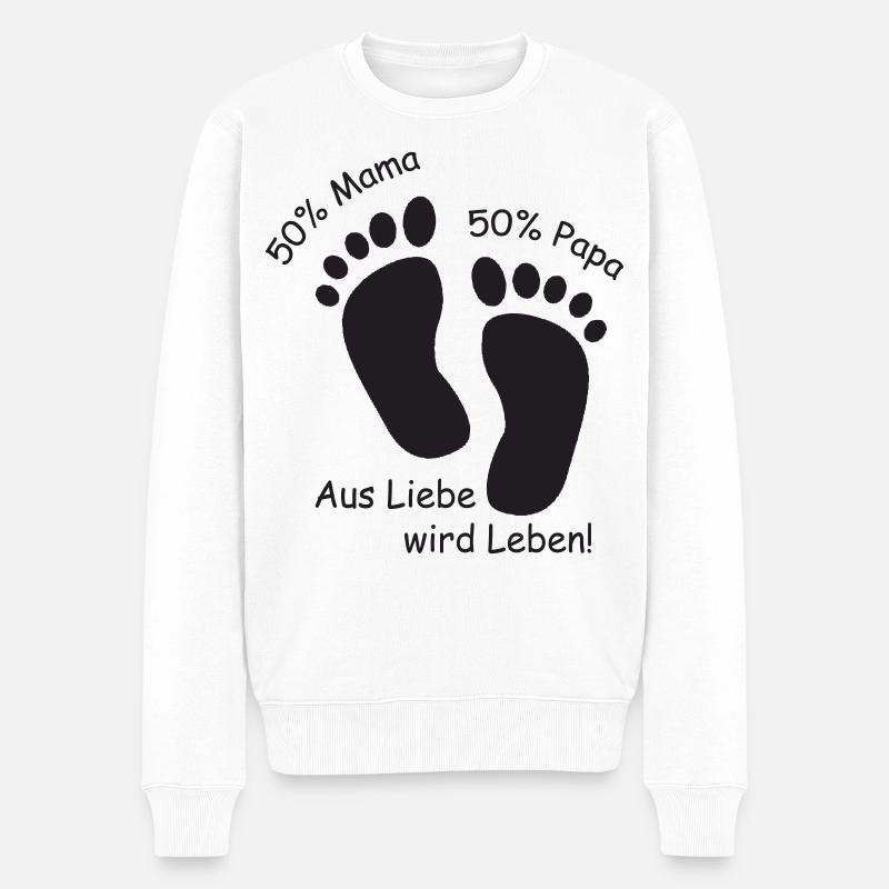 Aus Liebe wird Leben - Männer Premium Bio Pullover - Weiß