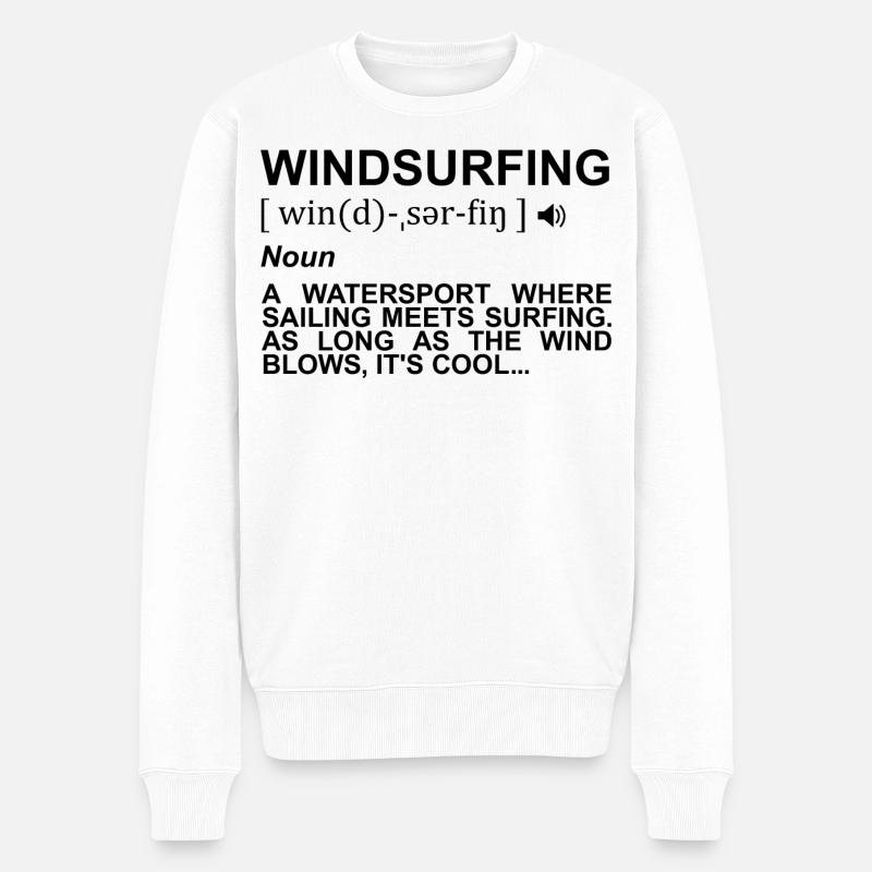 Windsurfing Wörterbuch - Männer Premium Bio Pullover - Weiß