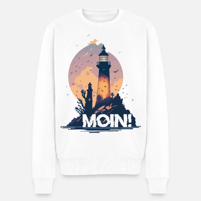 MOIN! - Männer Premium Bio Pullover - Weiß