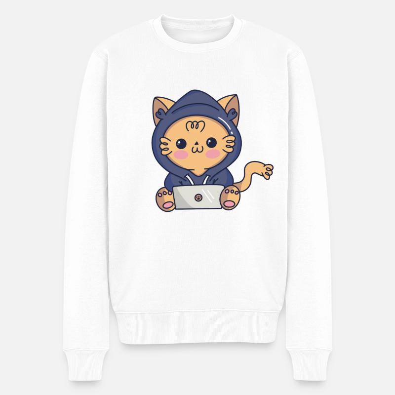 Cat-cker - Pull Premium bio Homme - blanc