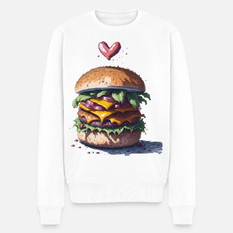 Burger - Pull Premium bio Homme - blanc