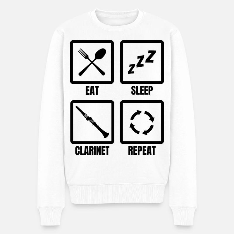 Zeitplan für Klarinettisten - Männer Premium Bio Pullover - Weiß