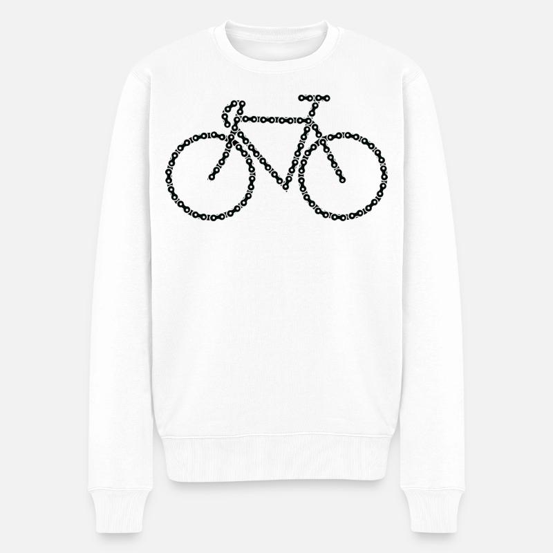 Fahrrad Skizze - Männer Premium Bio Pullover - Weiß
