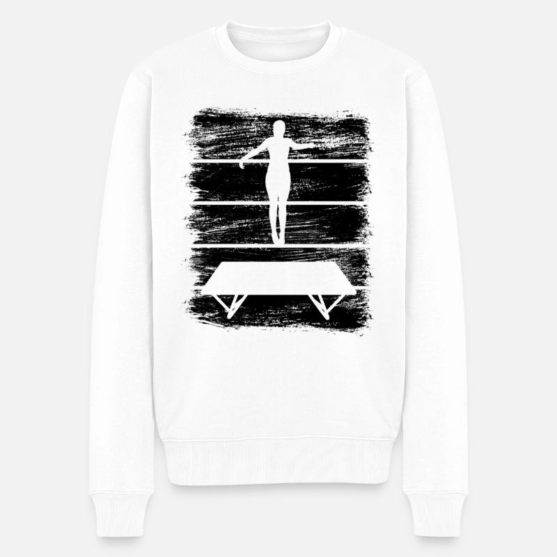 Trampolinist Skizze - Männer Premium Bio Pullover - Weiß