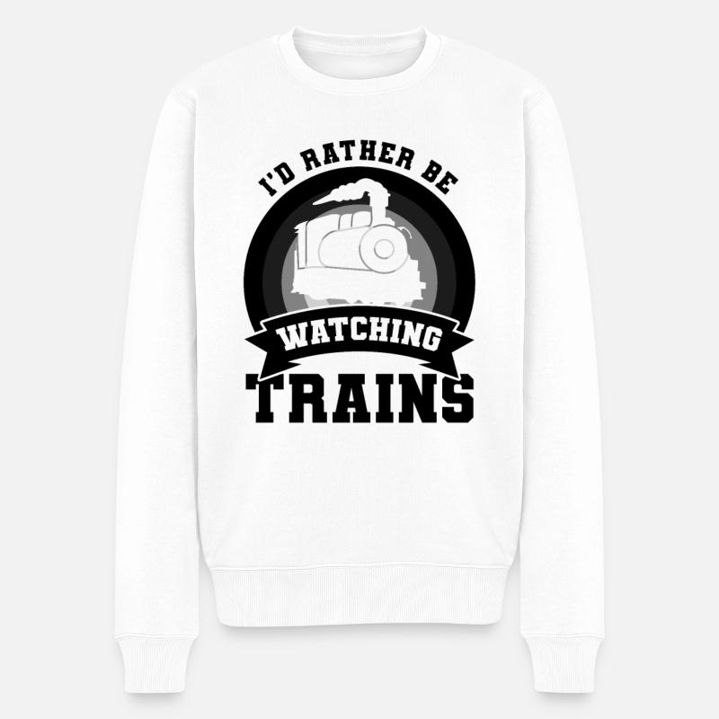 Trainspotter - Männer Premium Bio Pullover - Weiß