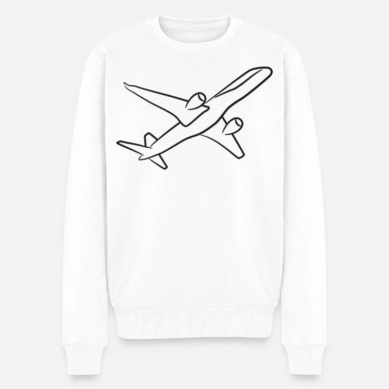 Flugzeug - Männer Premium Bio Pullover - Weiß