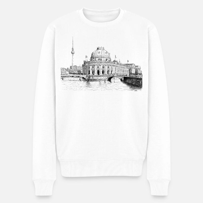 Berlin - Männer Premium Bio Pullover - Weiß
