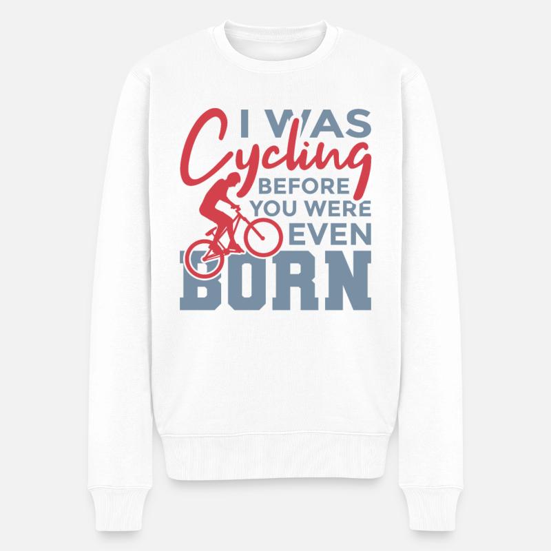 Fahrradfahrer Witz - Männer Premium Bio Pullover - Weiß