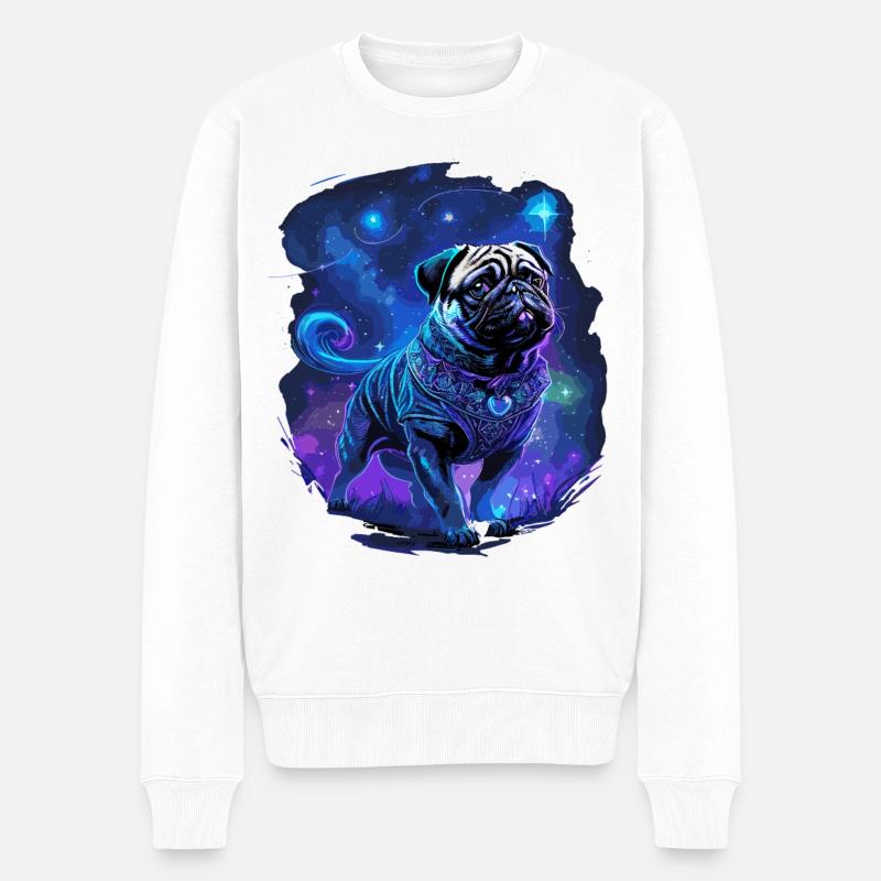 Chien carlin mystique - Pull Premium bio Homme - blanc
