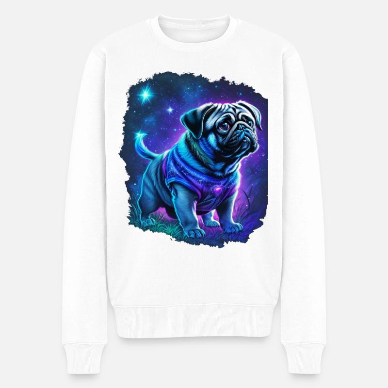 Chien carlin mystique - Pull Premium bio Homme - blanc