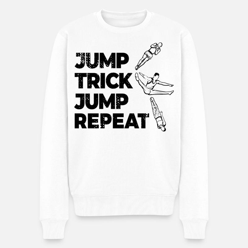 Répétition de trampoline - Pull Premium bio Homme - blanc