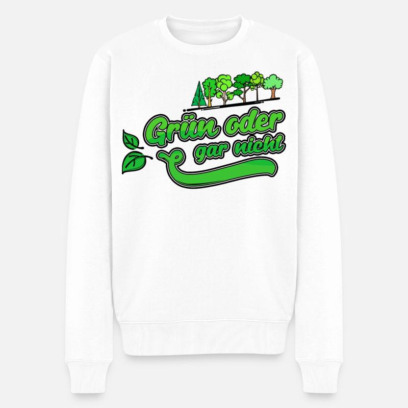 Umweltschutz Erde Natur Baum Statement Naturschutz - Männer Premium Bio Pullover - Weiß