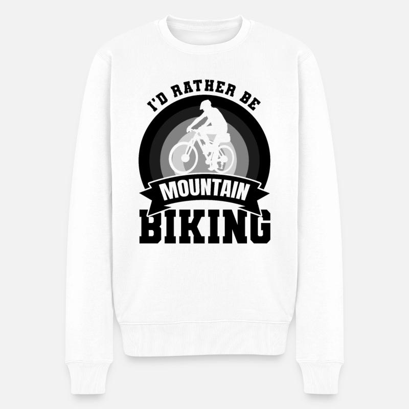 Mountainbiker Witz - Männer Premium Bio Pullover - Weiß