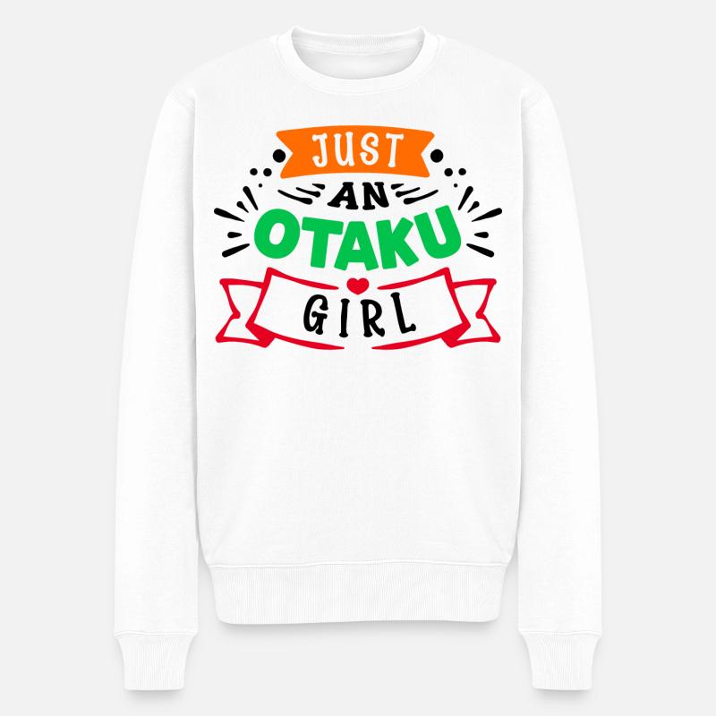 Mädchen Anime Manga Statement Otaku Mangastyle - Männer Premium Bio Pullover - Weiß