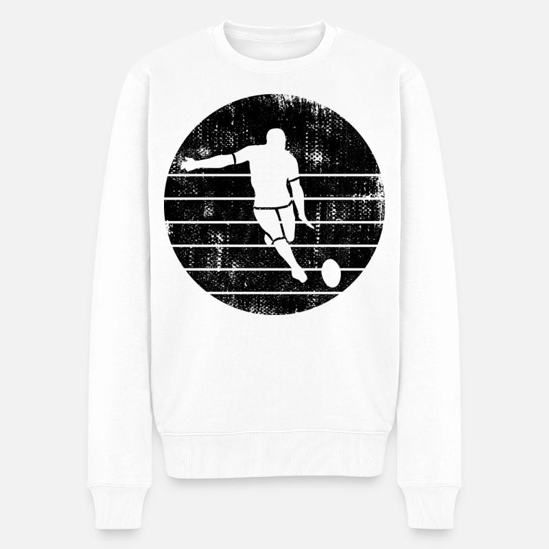 Rugbyspieler Skizze - Männer Premium Bio Pullover - Weiß