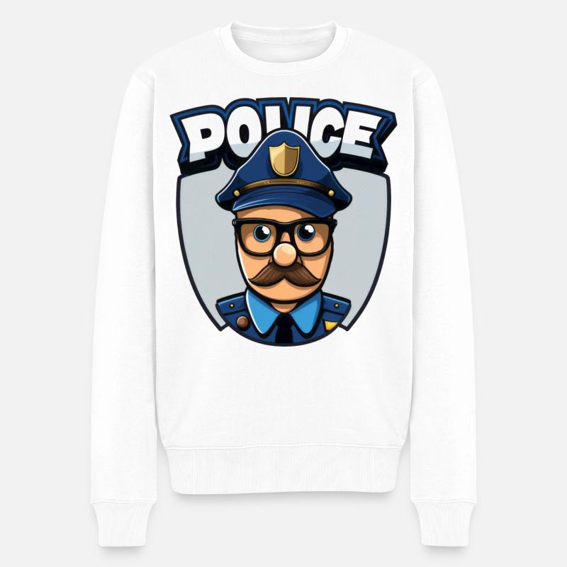Polizist Polizei - Männer Premium Bio Pullover - Weiß