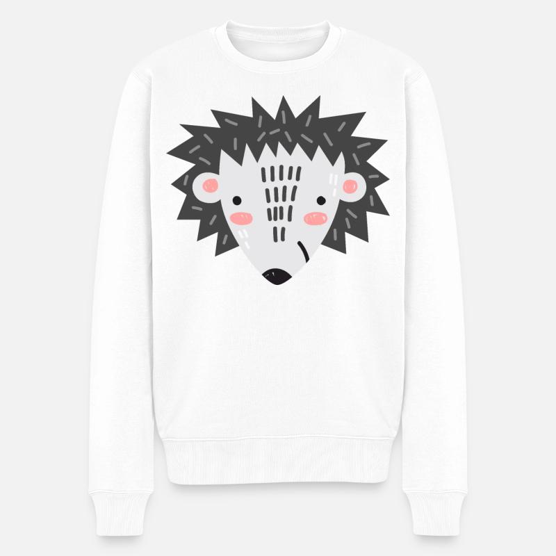 Igel "Max" - Männer Premium Bio Pullover - Weiß