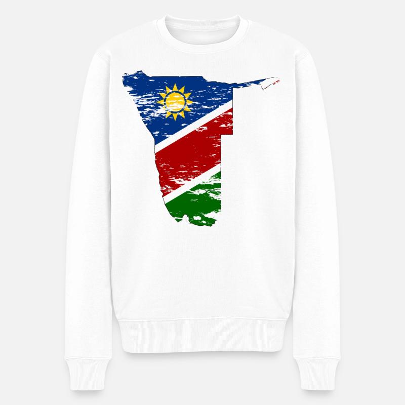 Namibia Landkarte used - Männer Premium Bio Pullover - Weiß