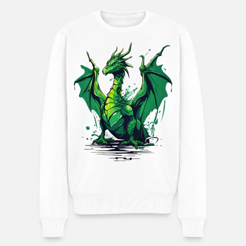 Dragon vert - Pull Premium bio Homme - blanc