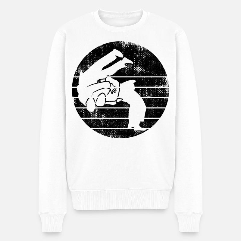 Judokämpfer - Männer Premium Bio Pullover - Weiß