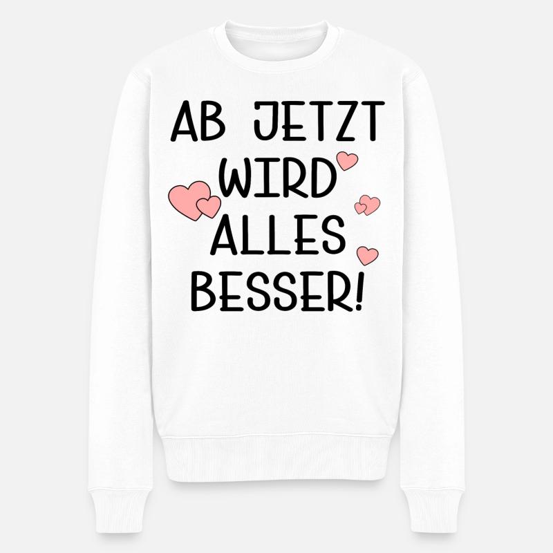 TRANSFORMATION BESSER WERDEN - Männer Premium Bio Pullover - Weiß