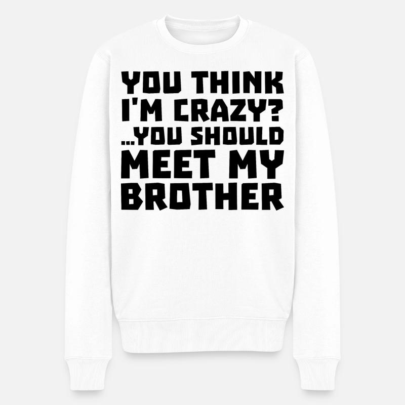 Geschwister Großer Bruder Statement Bruderherz - Männer Premium Bio Pullover - Weiß