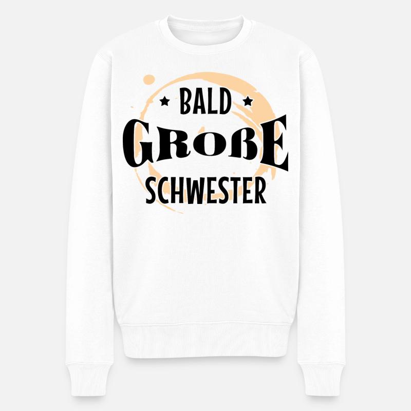 Geschwisterliebe Sis Statement Großer Bruder - Männer Premium Bio Pullover - Weiß