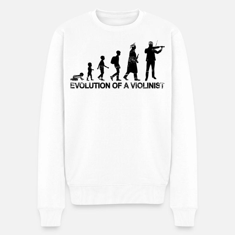 Entwicklung eines Geigers - Männer Premium Bio Pullover - Weiß