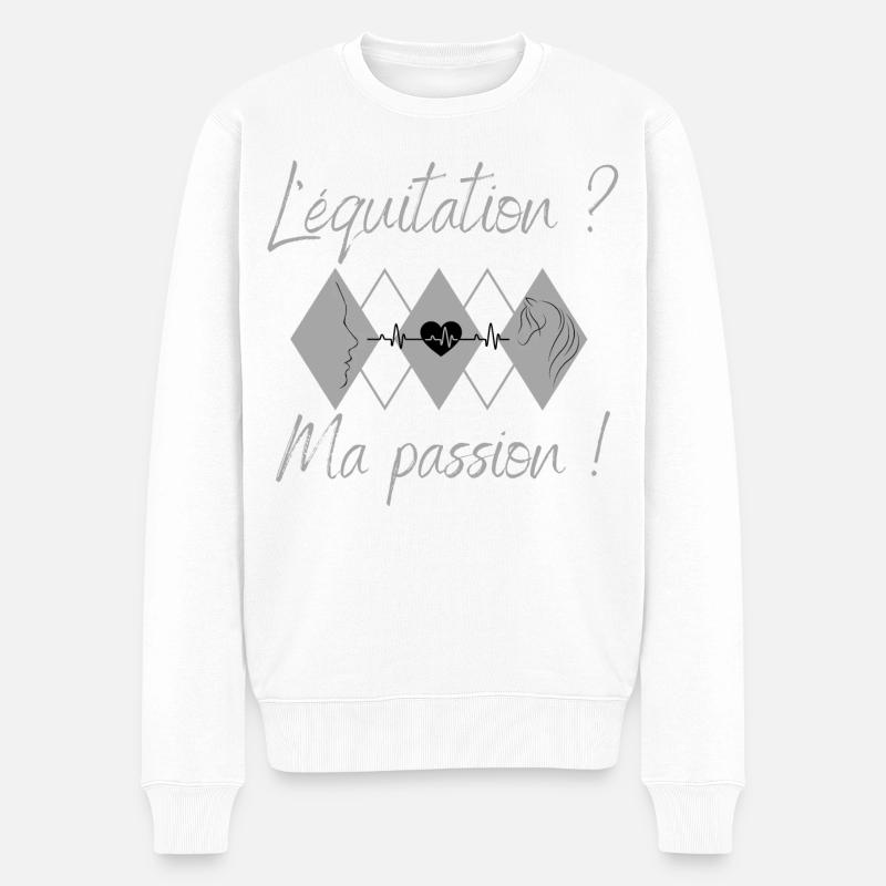 L'équitation, ma passion ! - Pull Premium bio Homme - blanc